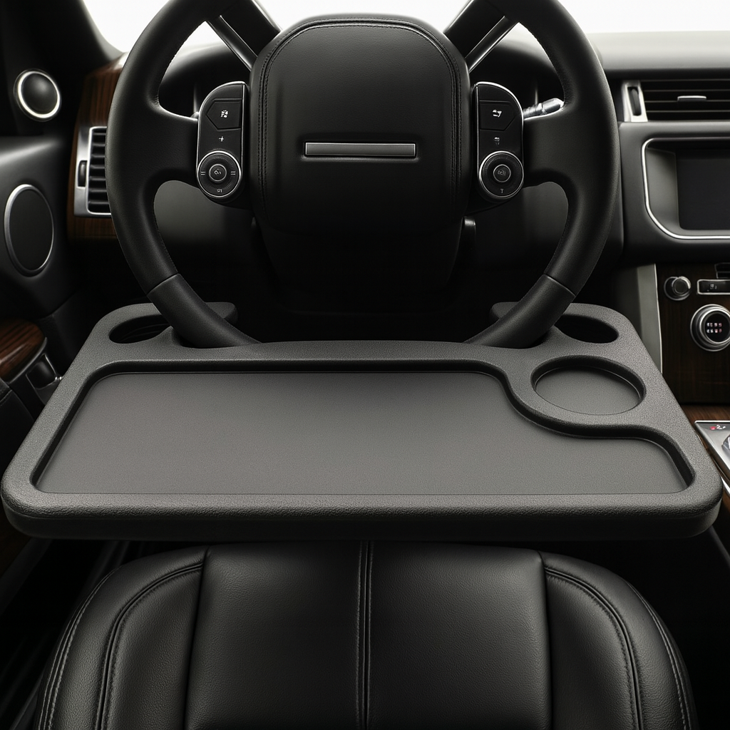 Portable Car Steering Wheel Table – Two-Sided Design, Lunch Tray & Laptop Holder