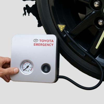 12V Double Function Portable Electric Car Air Compressor for Toyota – Tire Inflator & Deflator Pump with Pressure Gauge & Toolkit