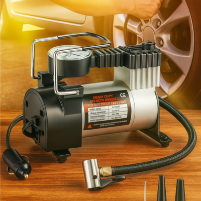 Portable Car Air Pump – Single Cylinder Tire Inflator & Compressor for Car, Truck, Bus & Van - Image 3