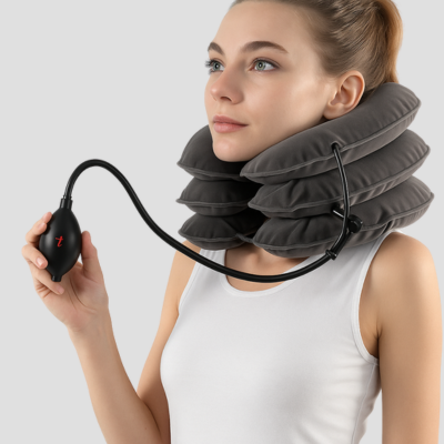 Cervical Neck Traction Device – Inflatable & Adjustable Neck Support Pillow | Pain Relief Collar for Physiotherapy & Neck Relaxation (3-Layer Design)