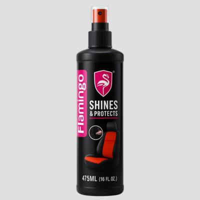 Flamingo Shines & Protects Spray – 295ml | Dashboard, Vinyl, Plastic & Rubber Care | UV Protection & Long-Lasting Shine
