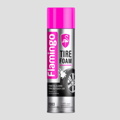 Flamingo Tire Cleaner Spray Foam – 650ml | Instant Shine, Dirt & Grime Remover, Long-Lasting Protection
