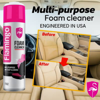 Flamingo Multi-Purpose Foam Cleaner 650ml – For Fabric, Carpet, Leather, Vinyl & More - Image 4